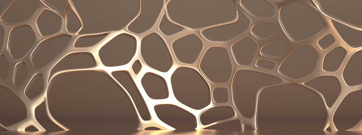 Abstract generative form made of metal. 3d illustration, 3d rendering